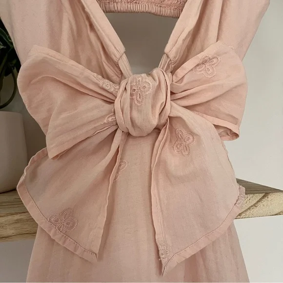 Express Embroidered Cotton Ruffle Mini Dress - Picture 4 of 8